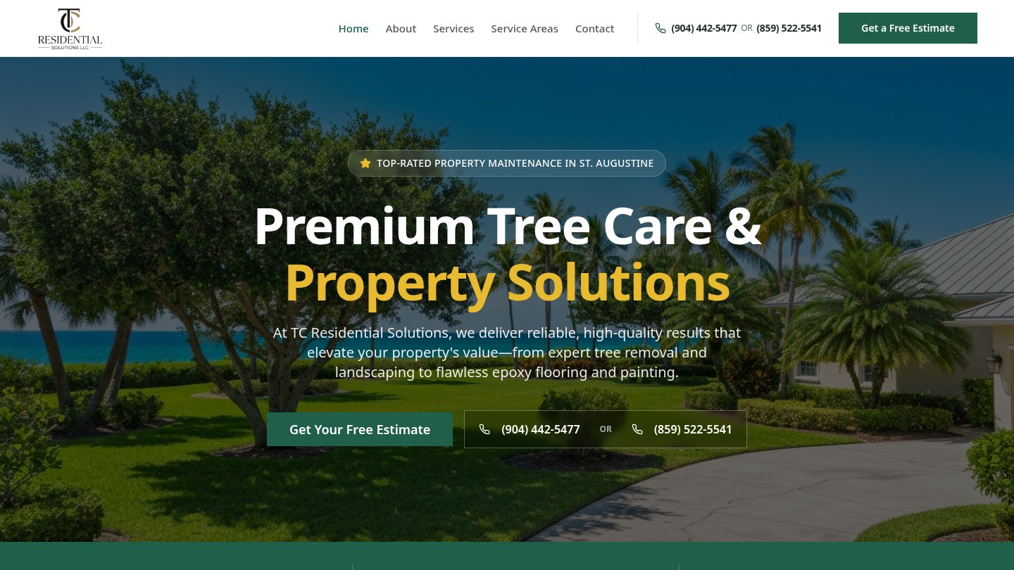 TC Residential Solutions homepage screenshot